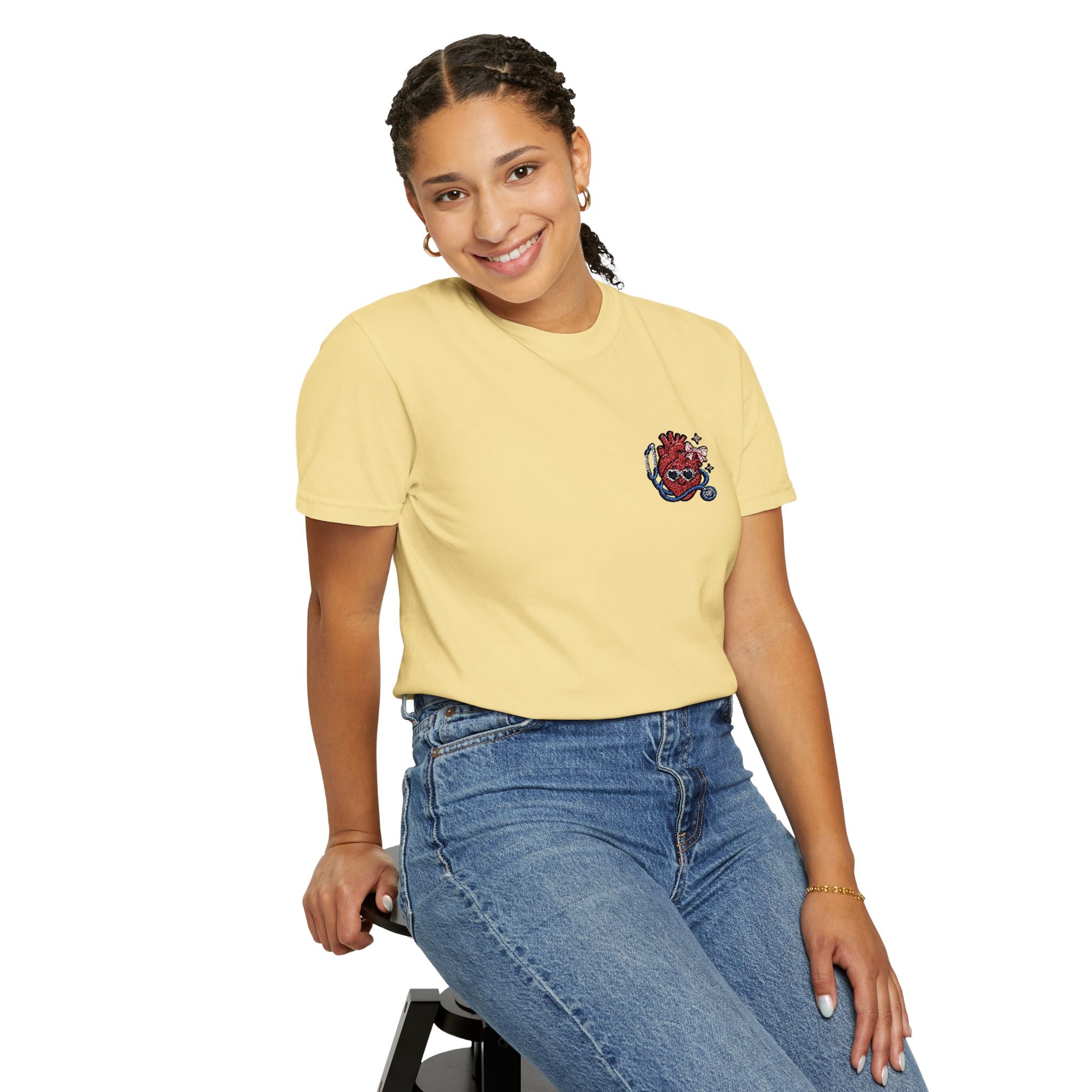 Cute Anatomical Heart Doctor Comfort Colors T-Shirt | Cardiology Nurse Gift