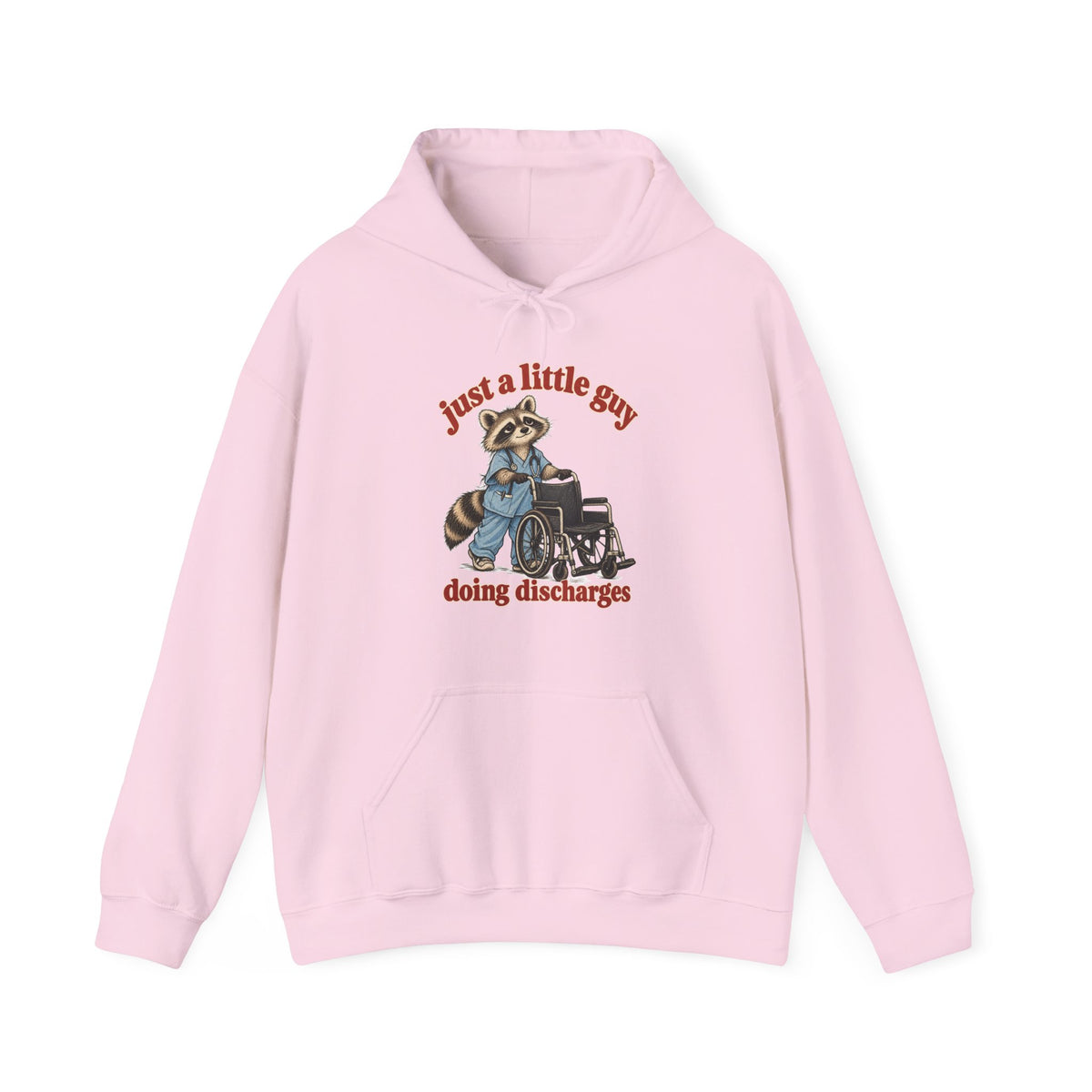 Just a Little Guy Doing Discharges Hoodie in Light Pink