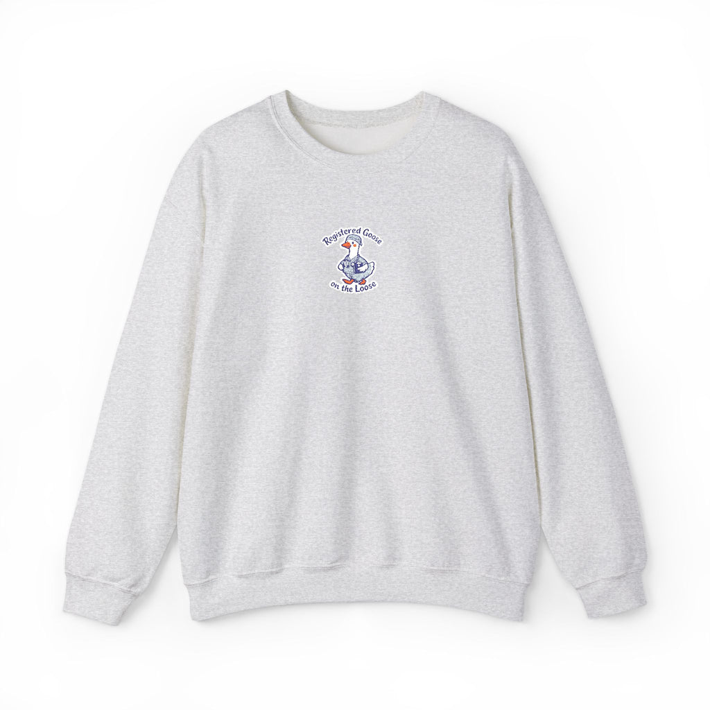 Registered Goose on the Loose Embroidered Sweatshirt in Ash