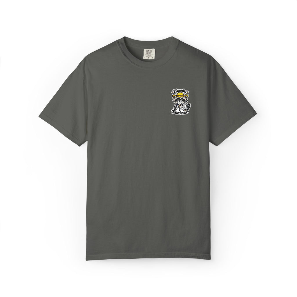 Howdy Partner Raccoon Doctor Embroidered Shirt in Pepper