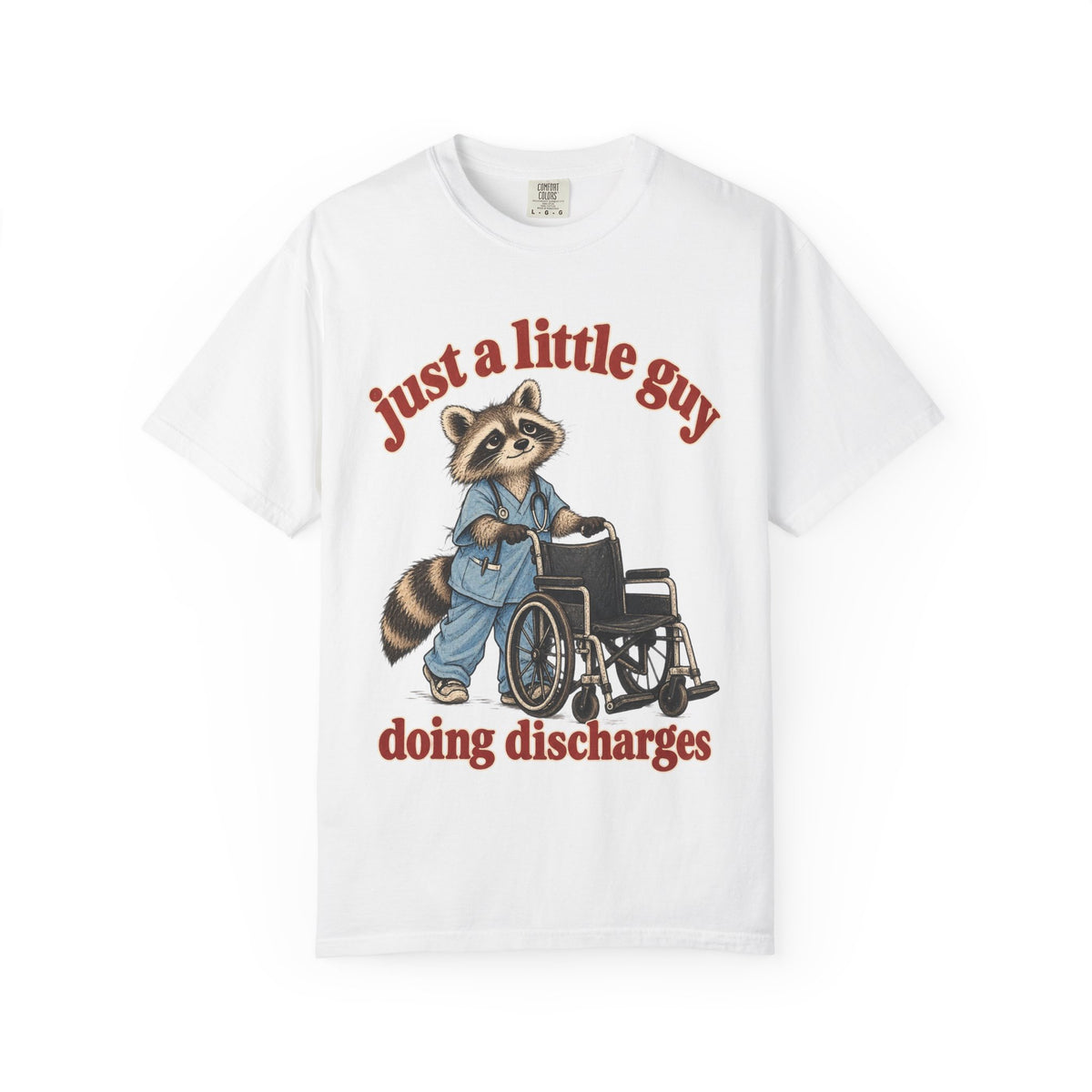 Just a Little Guy Doing Discharges Shirt in White