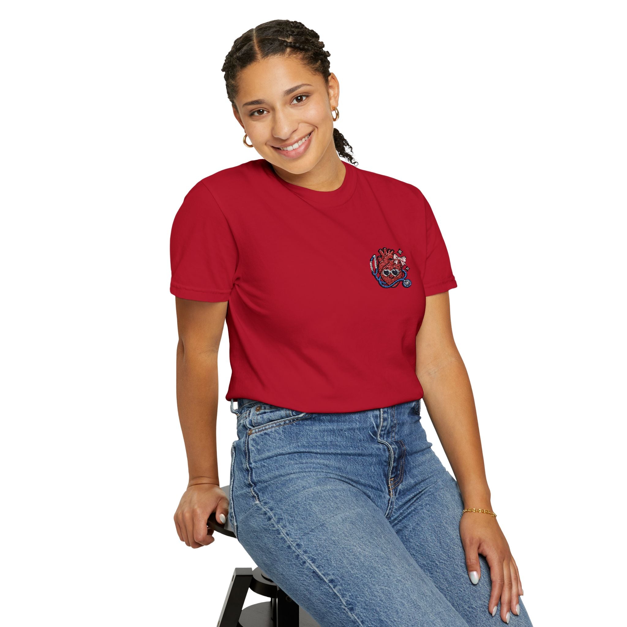 Cute Anatomical Heart Doctor Comfort Colors T-Shirt | Cardiology Nurse Gift