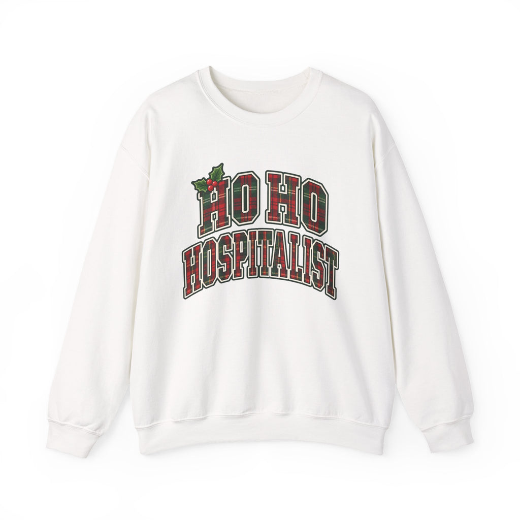 Ho Ho Hospitalist Plaid Sweatshirt in White