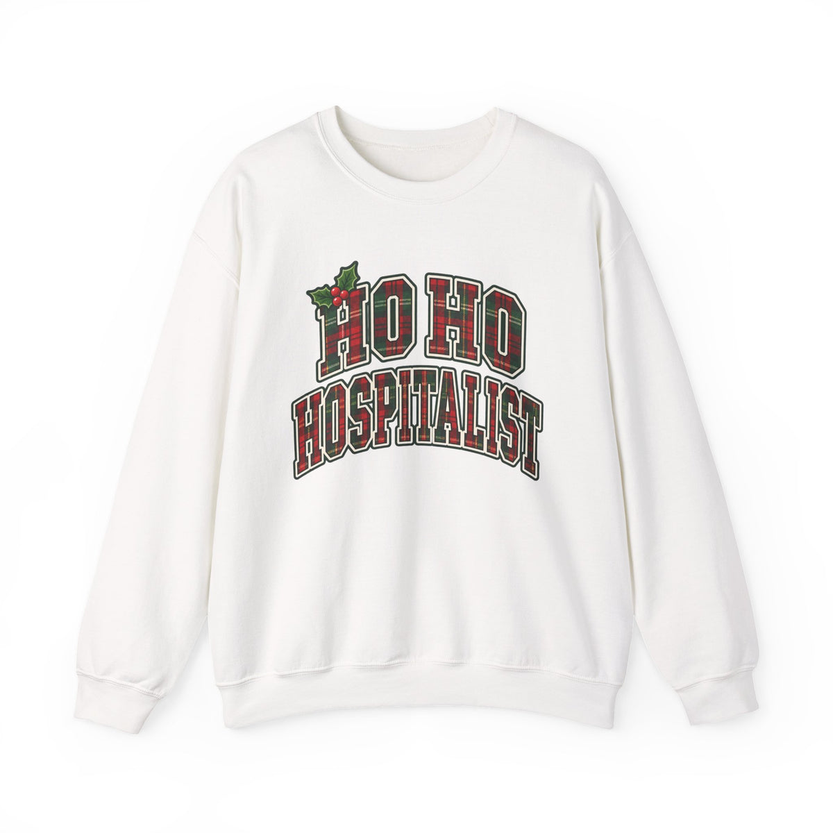 Ho Ho Hospitalist Plaid Sweatshirt in White