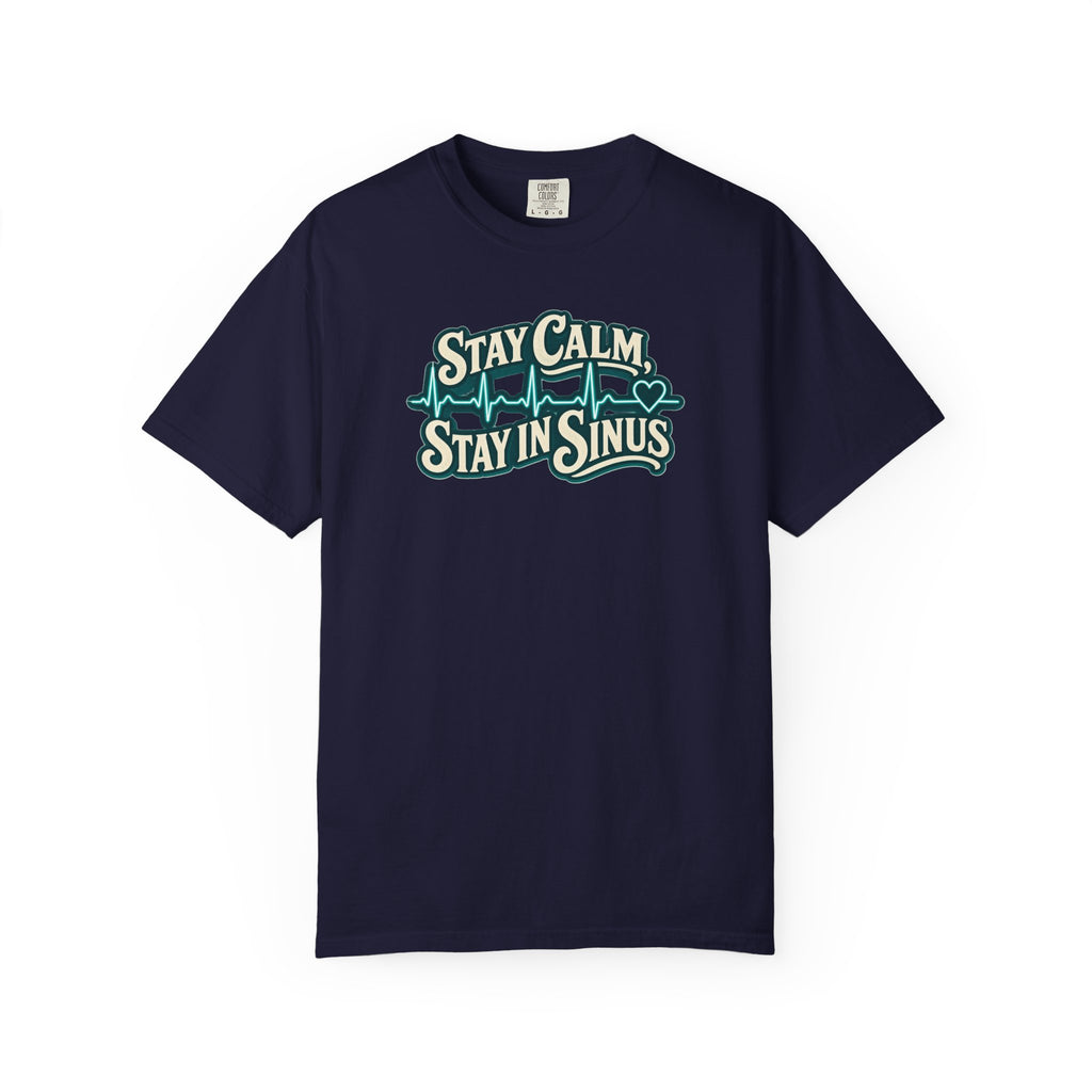 Stay Calm Stay in Sinus Shirt in True Navy