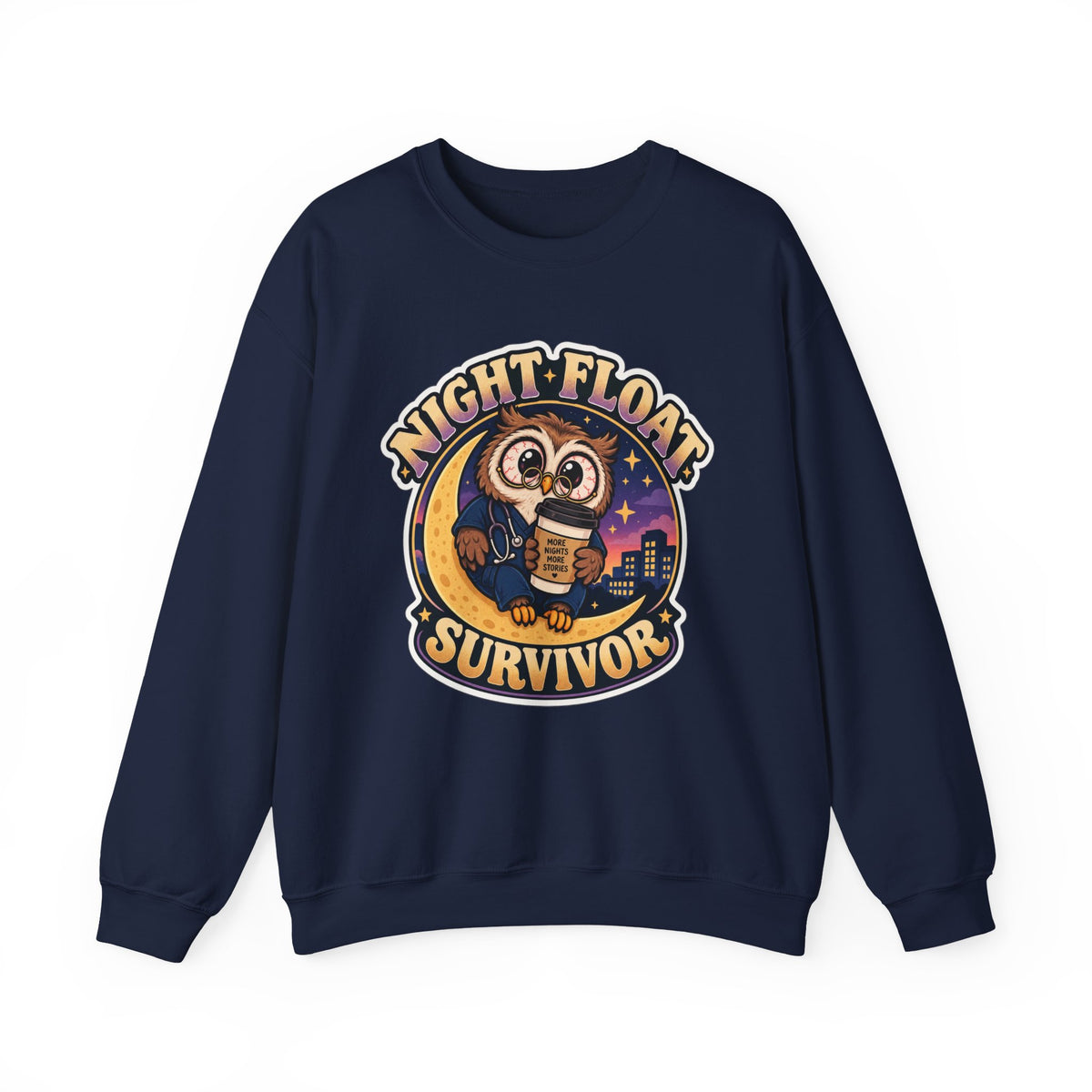 Night Float Survivor Sweatshirt in Navy