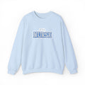 ICU Nurse Collegiate Embroidered Sweatshirt in Light Blue