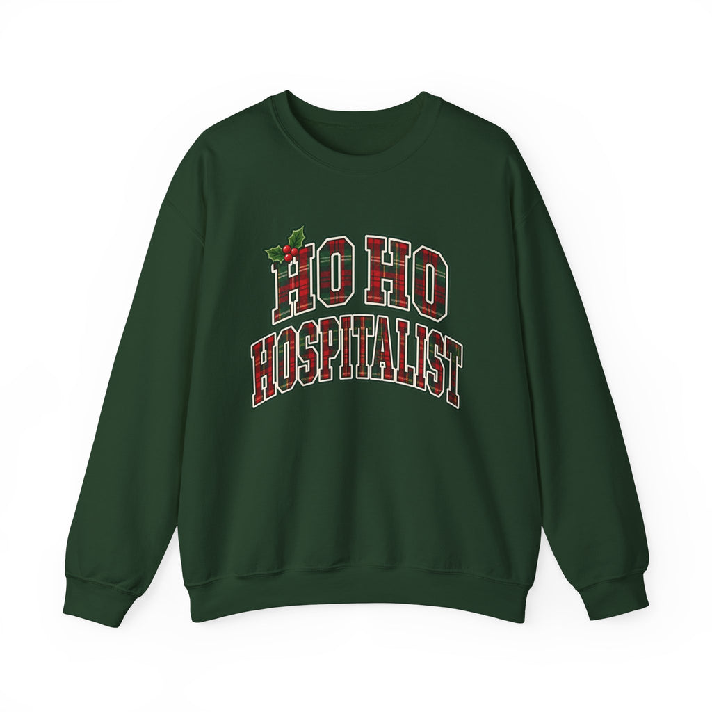 Ho Ho Hospitalist Plaid Sweatshirt in Forest Green
