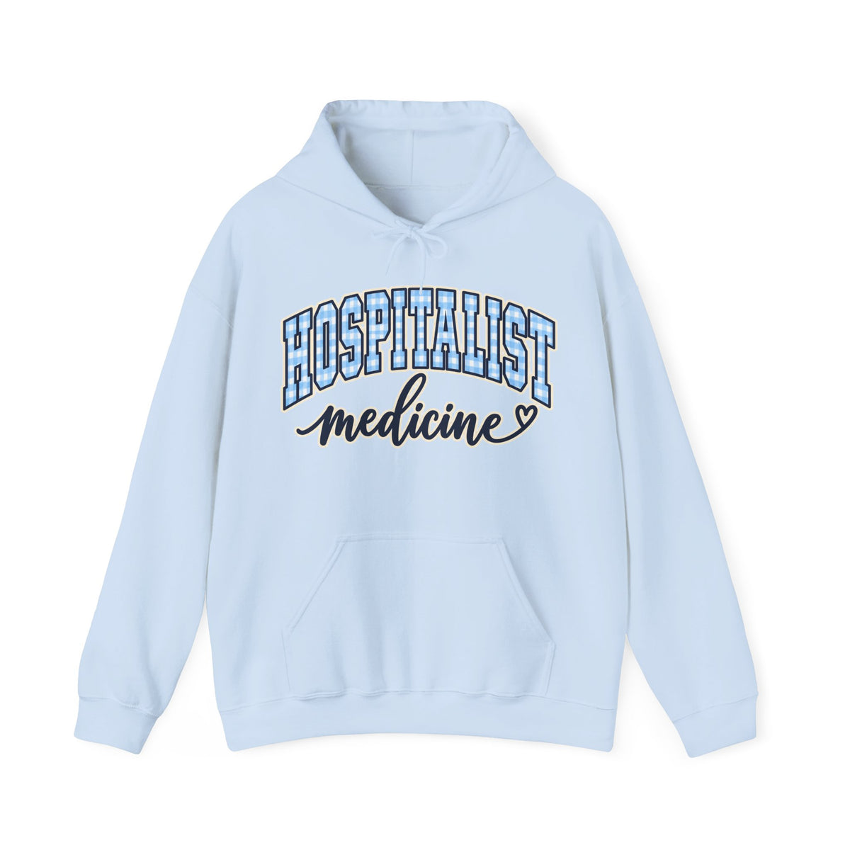 Hospitalist Gingham Hoodie in Light Blue