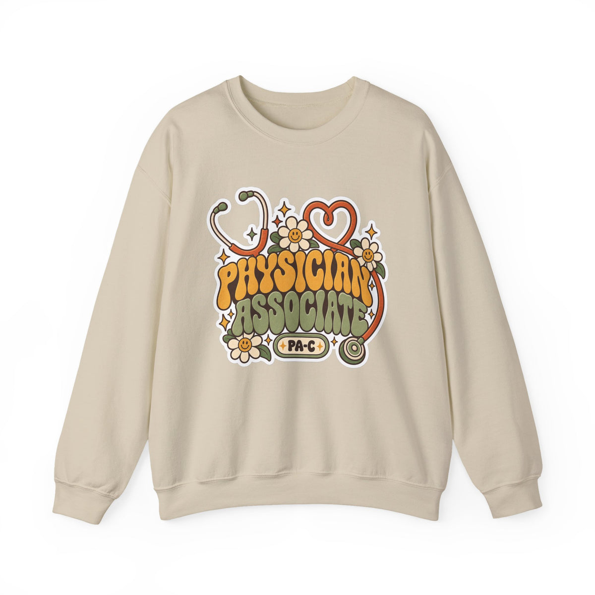 Physician Associate Retro Groovy Sweatshirt in Sand