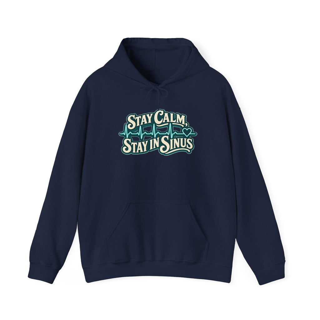 Stay Calm Stay in Sinus Hoodie in Navy