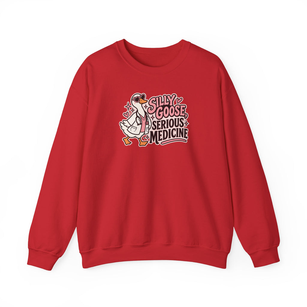 Silly Goose Serious Medicine Sweatshirt in Red