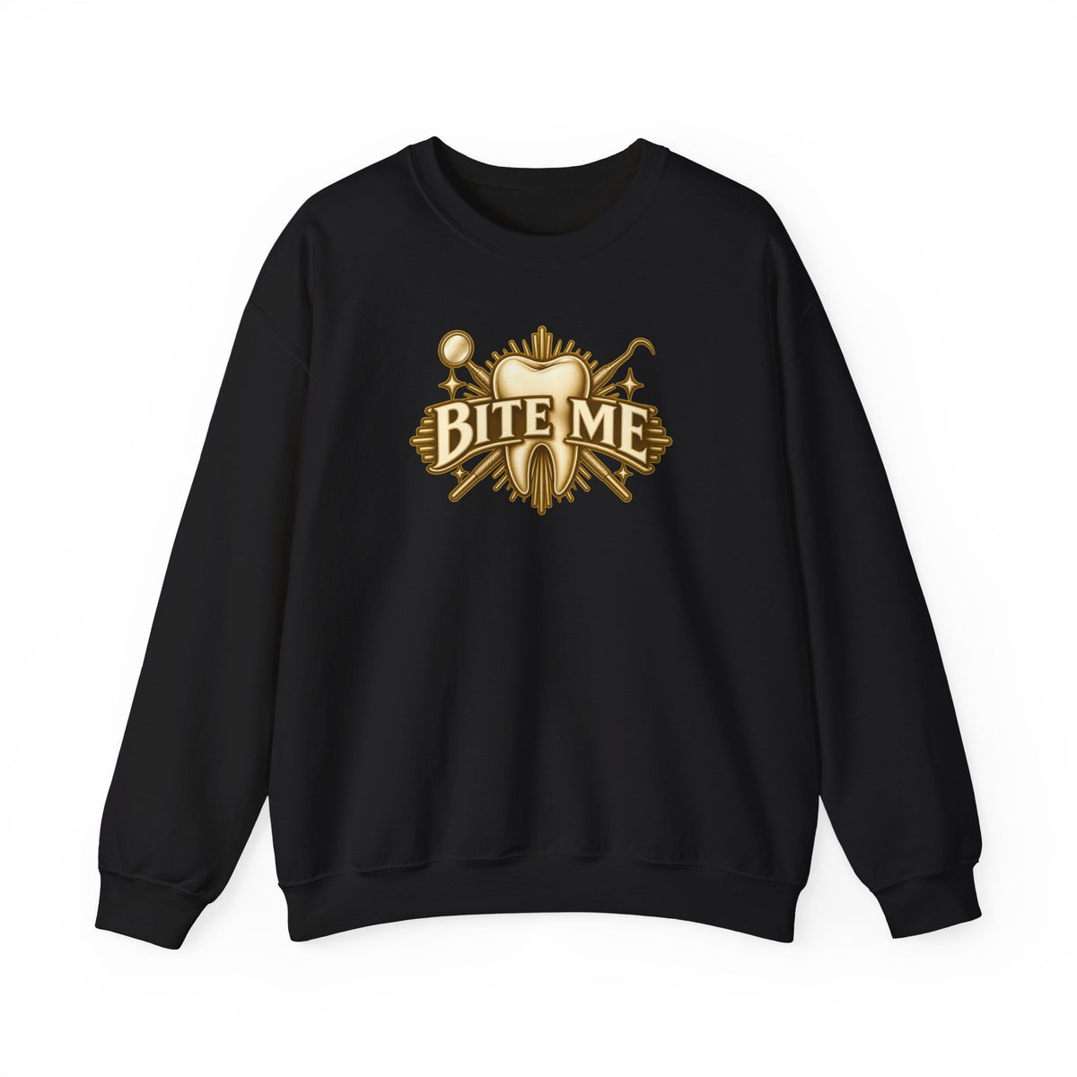 Bite Me Crest Sweatshirt in Black