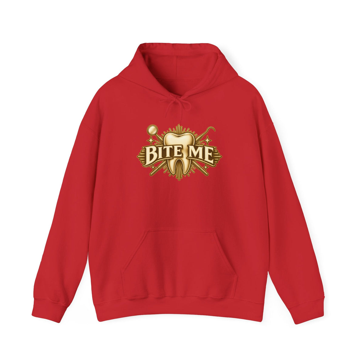 Bite Me Crest Hoodie in Red