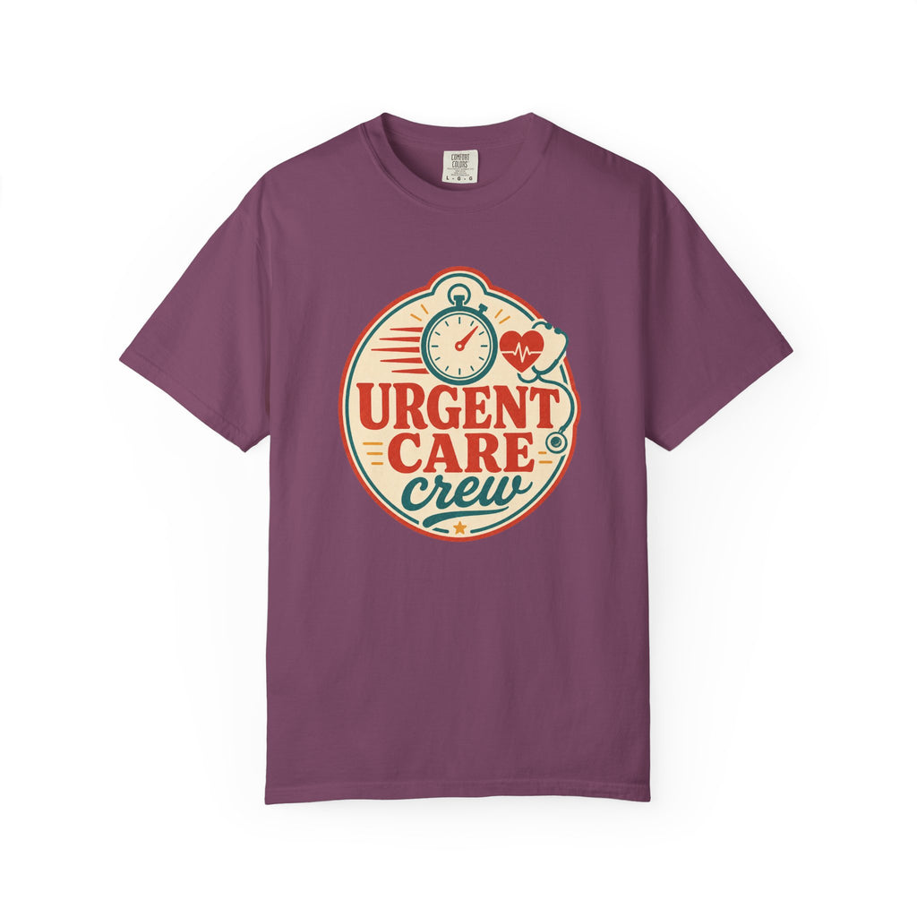 Urgent Care Crew printed Comfort Colors1717 tee in Berry