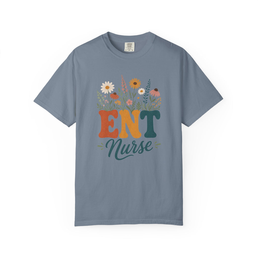 Wildflower ENT Nurse Comfort Colors 1717 tee in Blue Jean