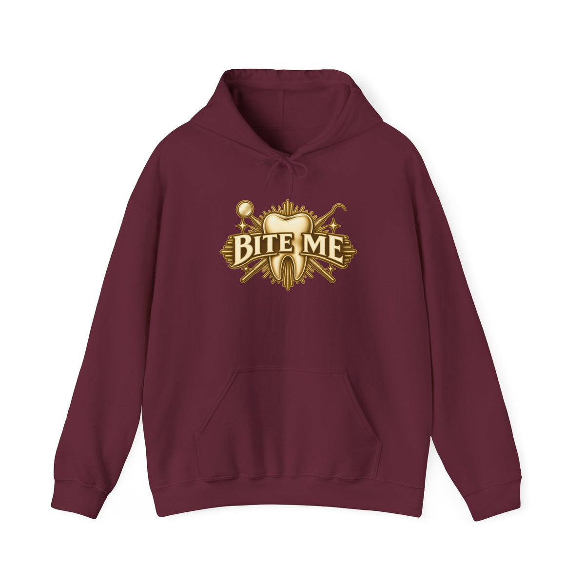 Bite Me Crest Hoodie in Maroon