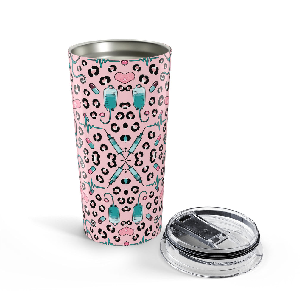 Pink Leopard Stethoscope Tumbler