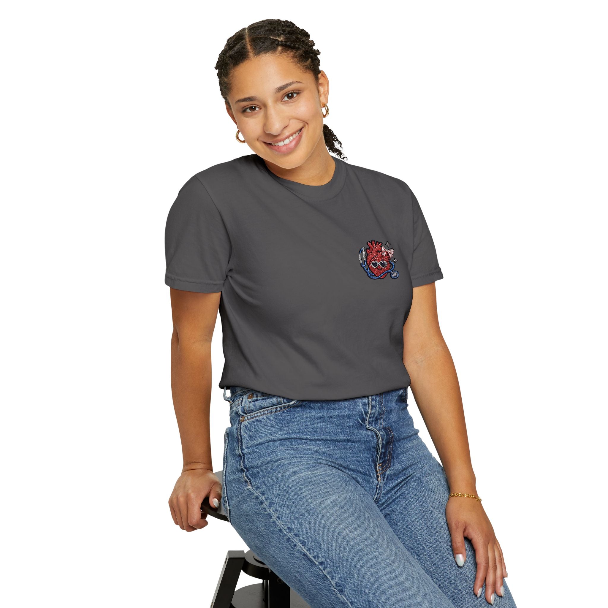 Cute Anatomical Heart Doctor Comfort Colors T-Shirt | Cardiology Nurse Gift