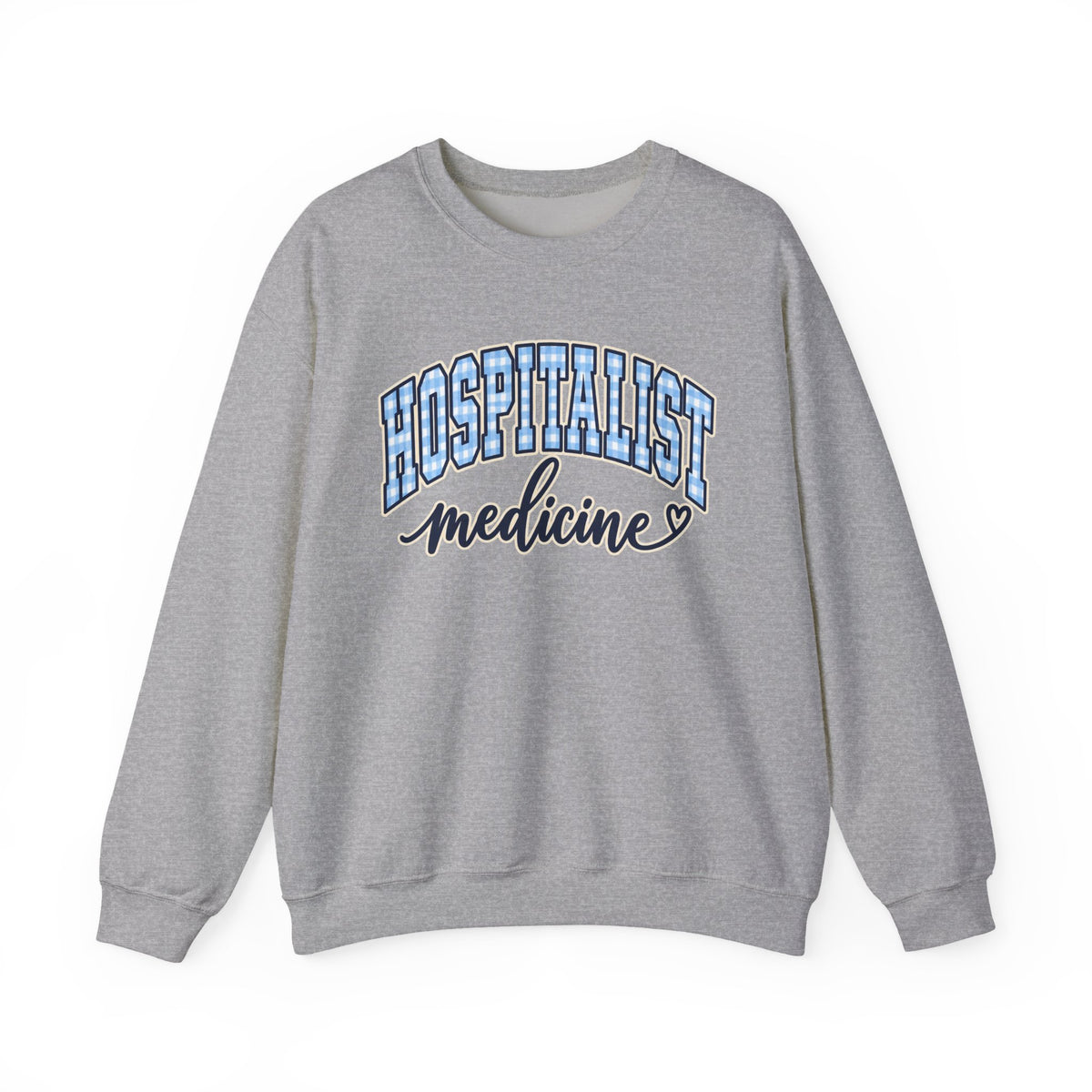 Hospitalist Gingham Sweatshirt in Sport Grey