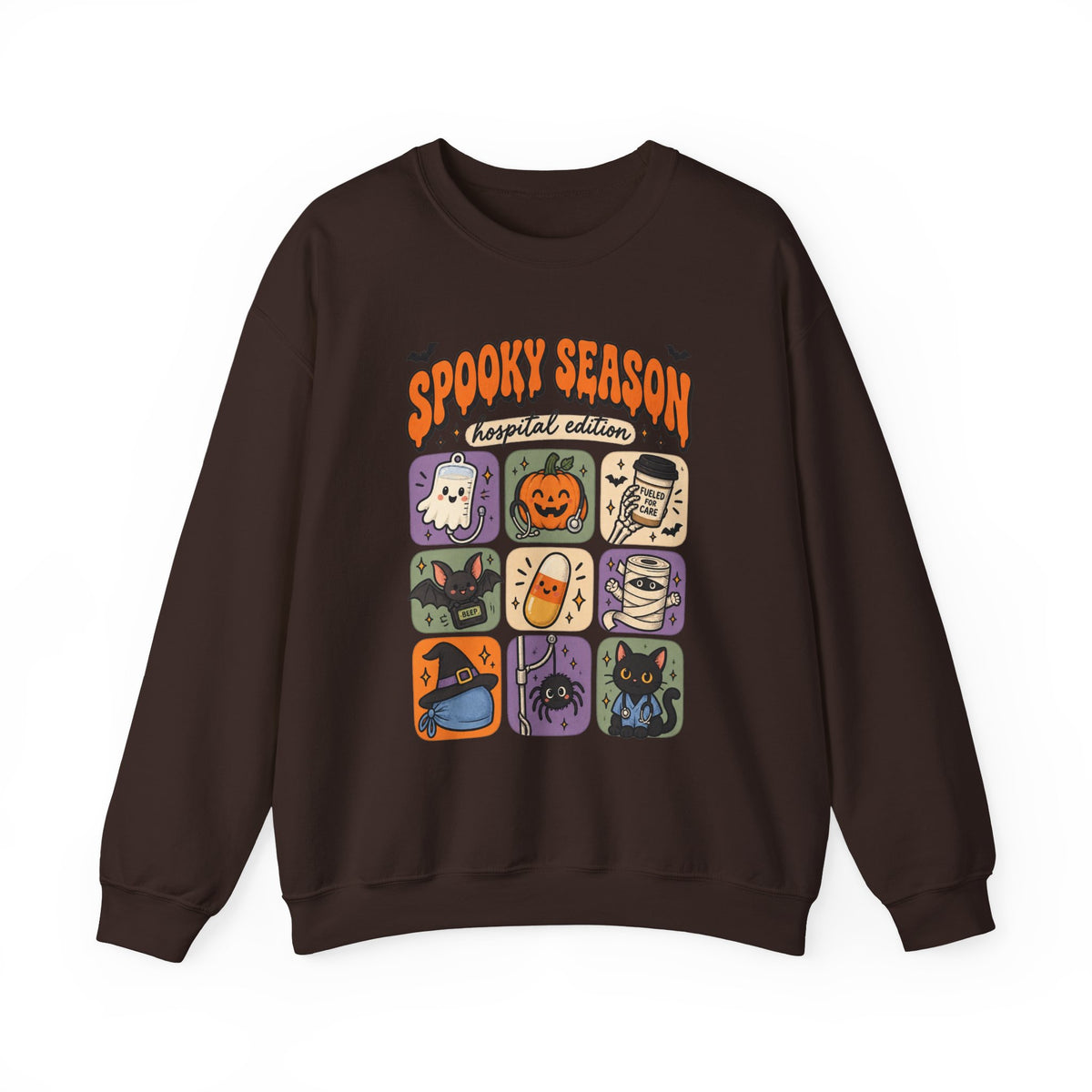 Spooky Season Hospital Edition Sweatshirt in Dark Chocolate