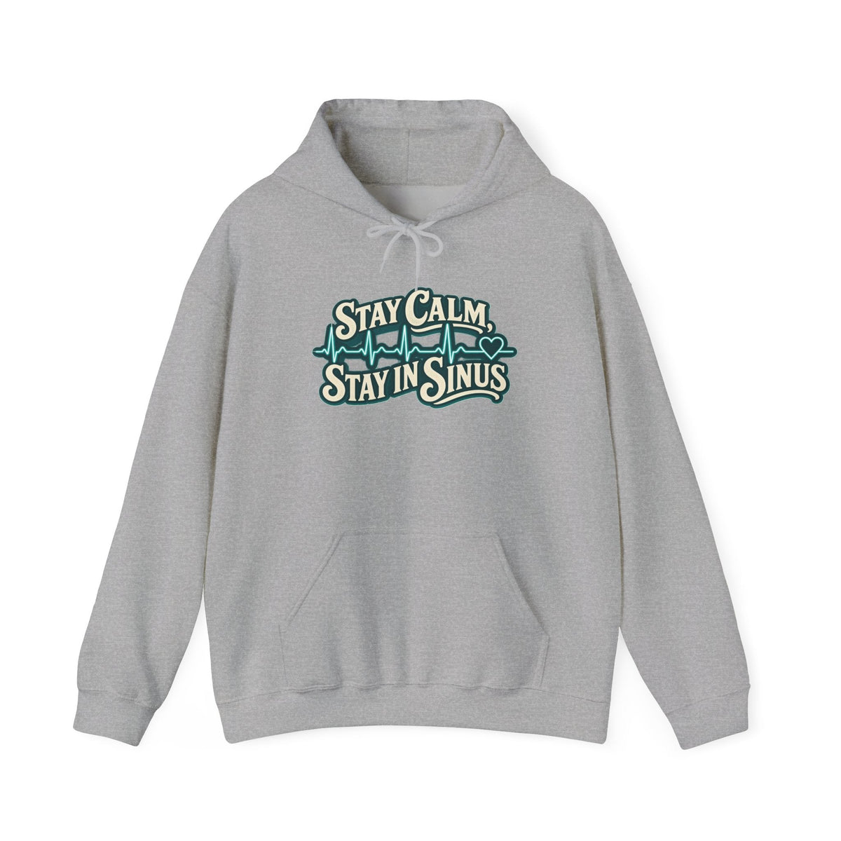 Stay Calm Stay in Sinus Hoodie in Sport Grey