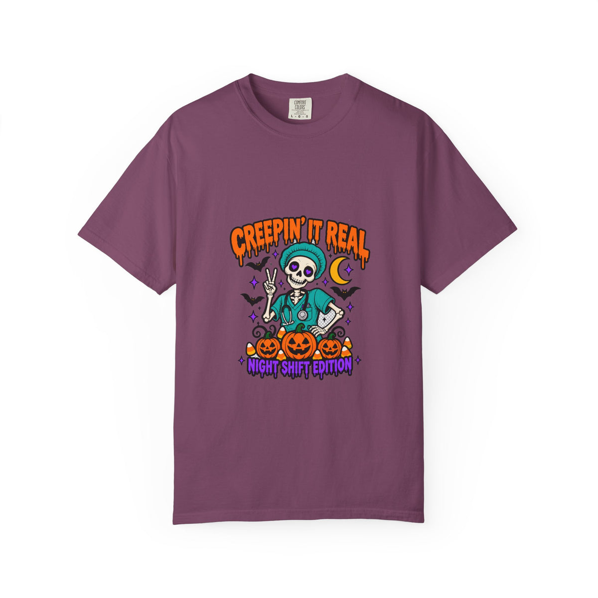 Creepin' It Real Night Shift Shirt in Berry