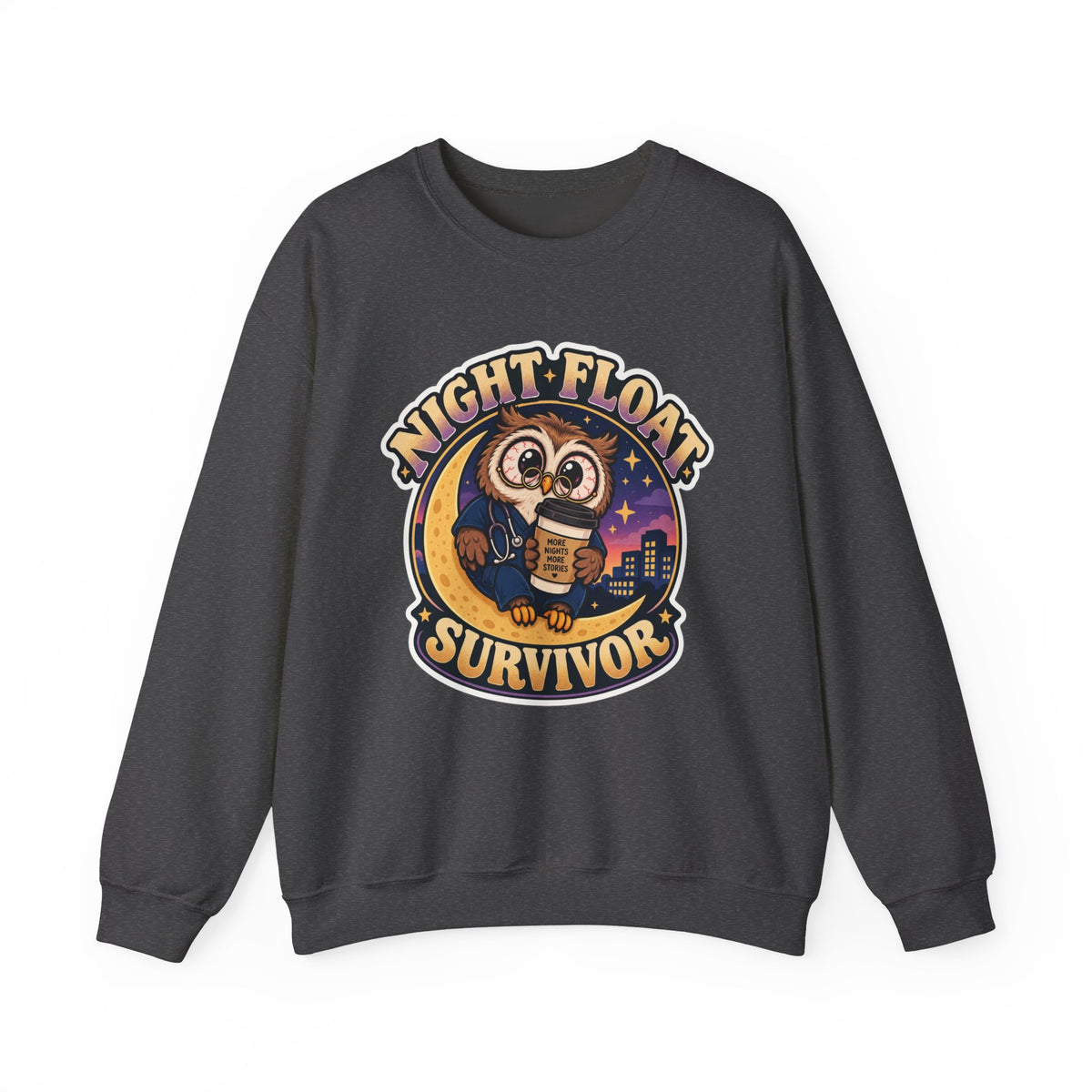 Night Float Survivor Sweatshirt in Dark Heather