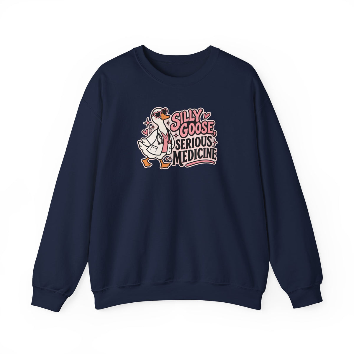 Silly Goose Serious Medicine Sweatshirt in Navy