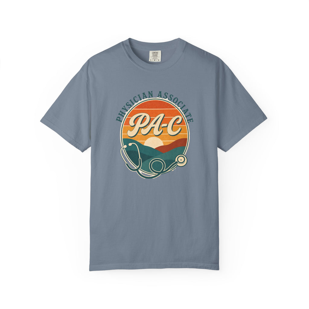 Physician Associate PA-C sunset Comfort Colors 1717 tee in Blue Jean