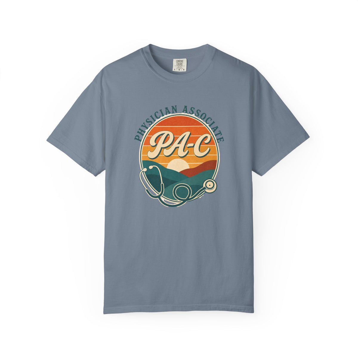 Physician Associate PA-C sunset Comfort Colors 1717 tee in Blue Jean