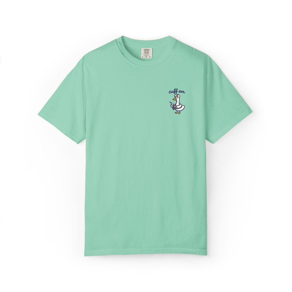 Cuff Em Goose Embroidered Shirt in Island Reef