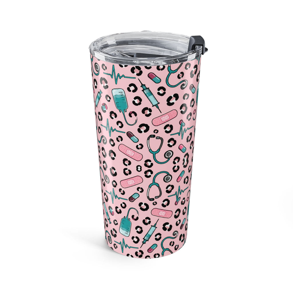 Pink Leopard Stethoscope Tumbler