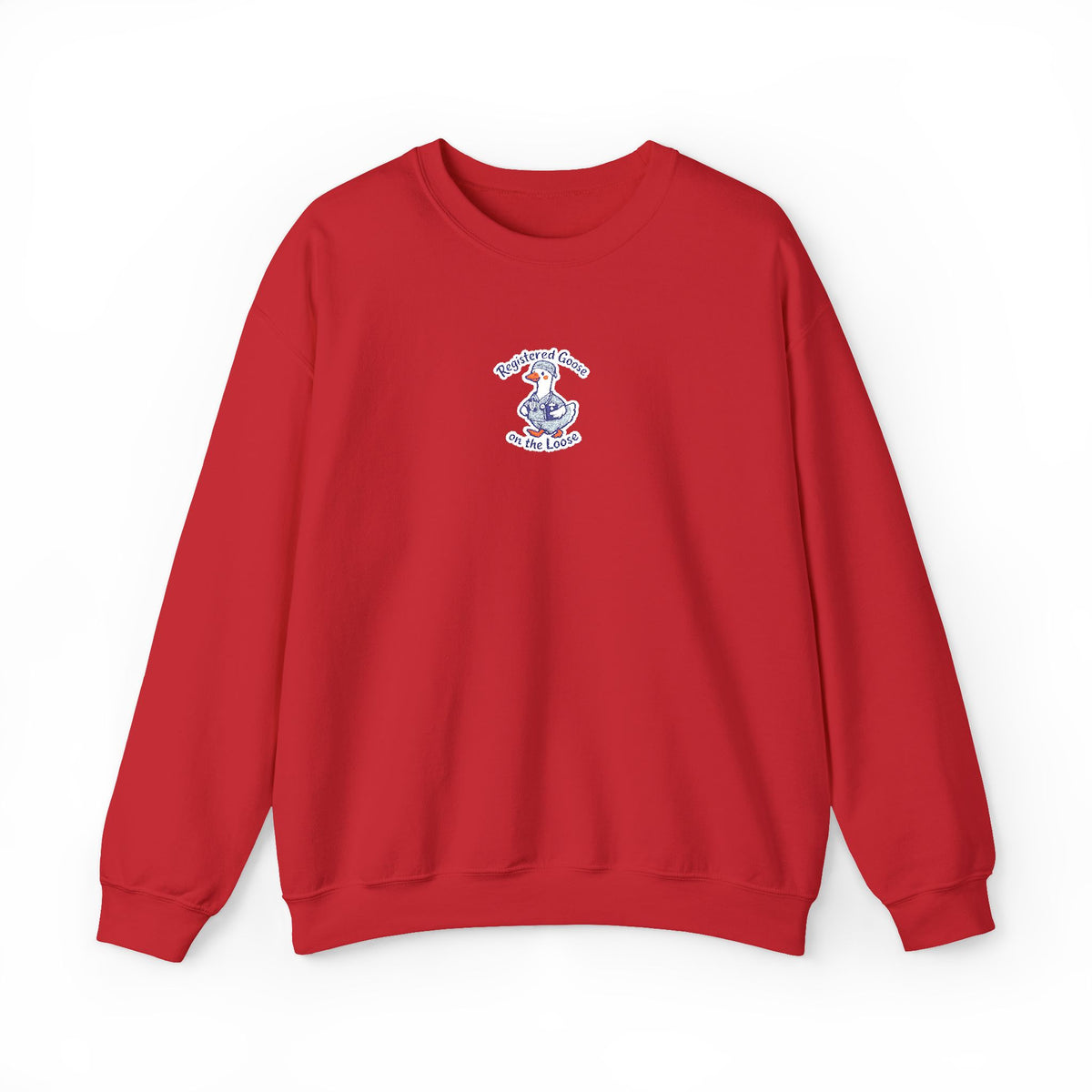 Registered Goose on the Loose Embroidered Sweatshirt in Red