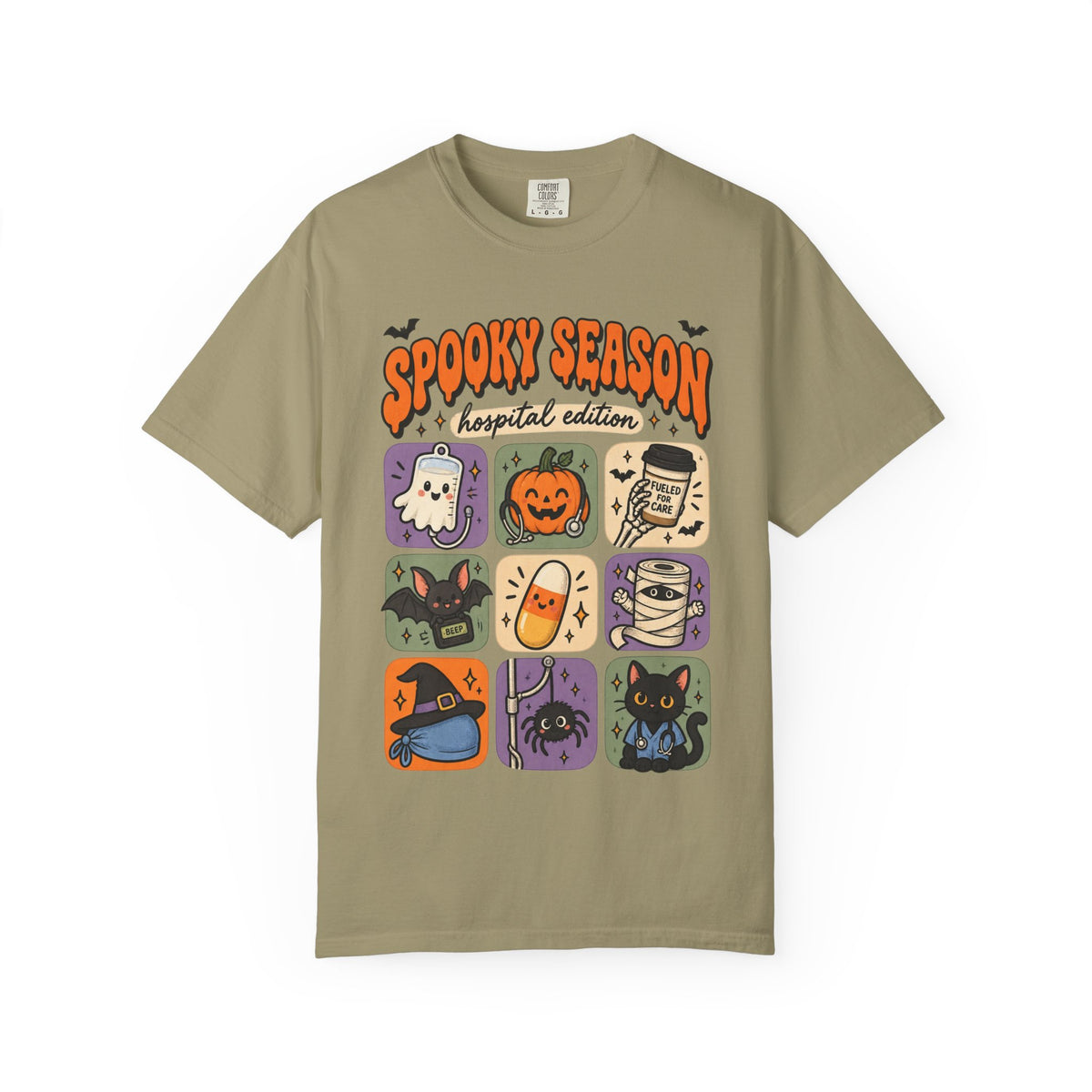 Spooky Season Hospital Edition Shirt in Khaki