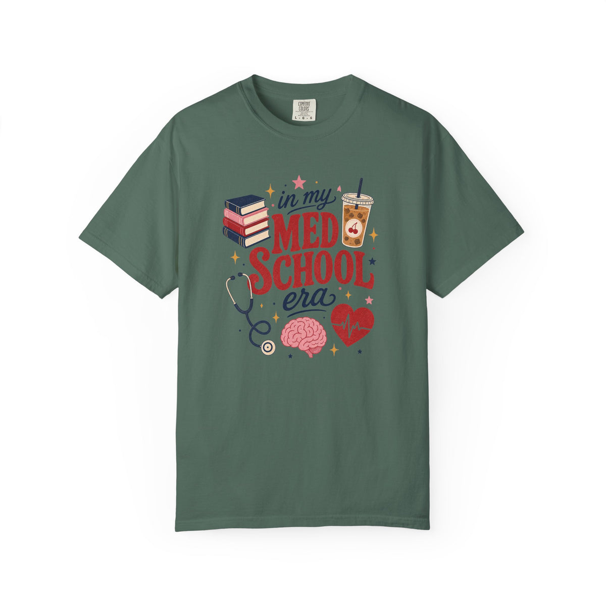 In My Med School Era Comfort Colors 1717 tee in Blue Spruce