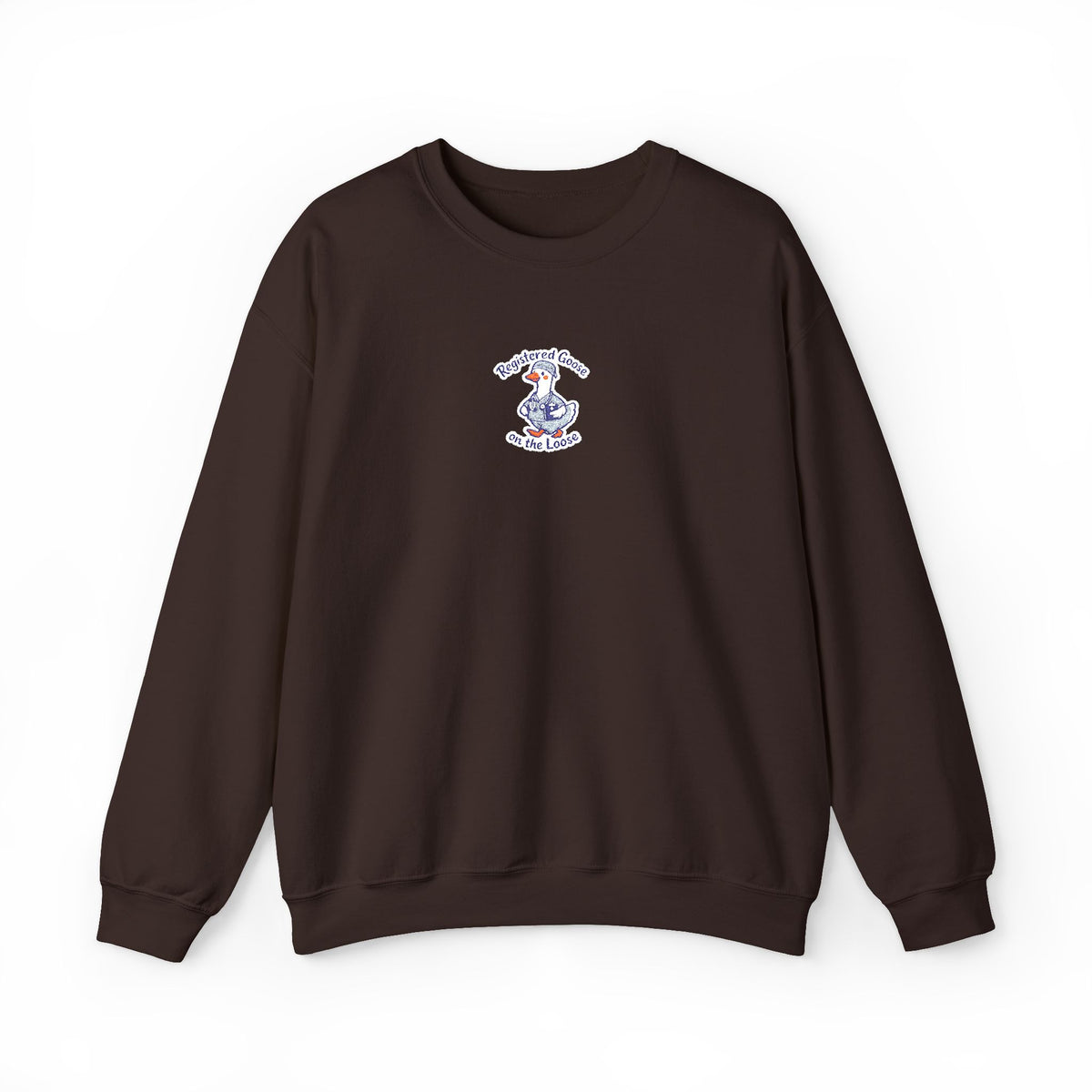 Registered Goose on the Loose Embroidered Sweatshirt in Dark Chocolate