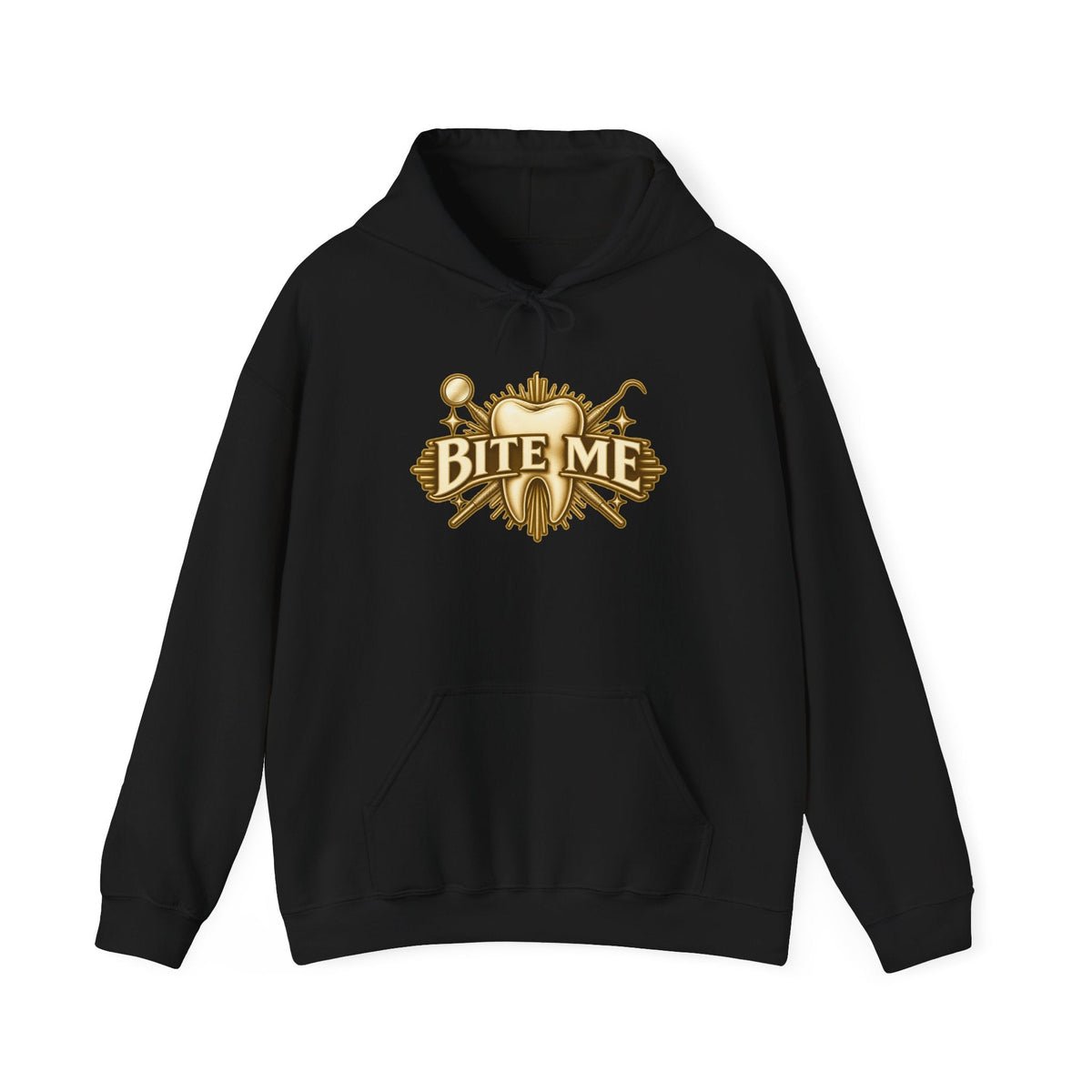 Bite Me Crest Hoodie in Black