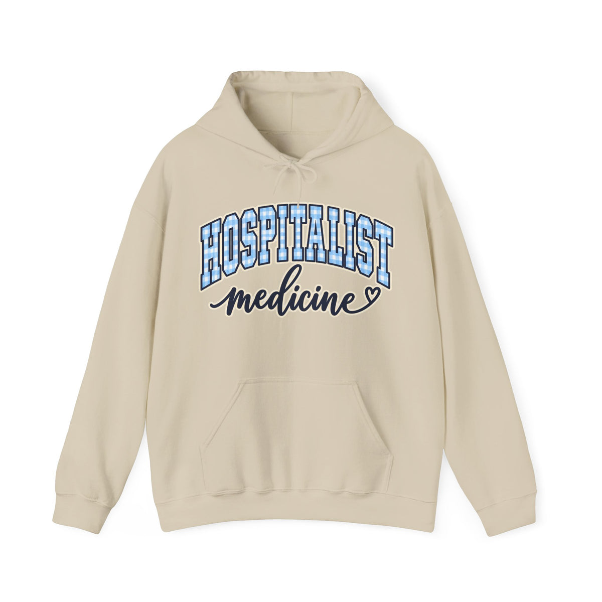 Hospitalist Gingham Hoodie in Sand