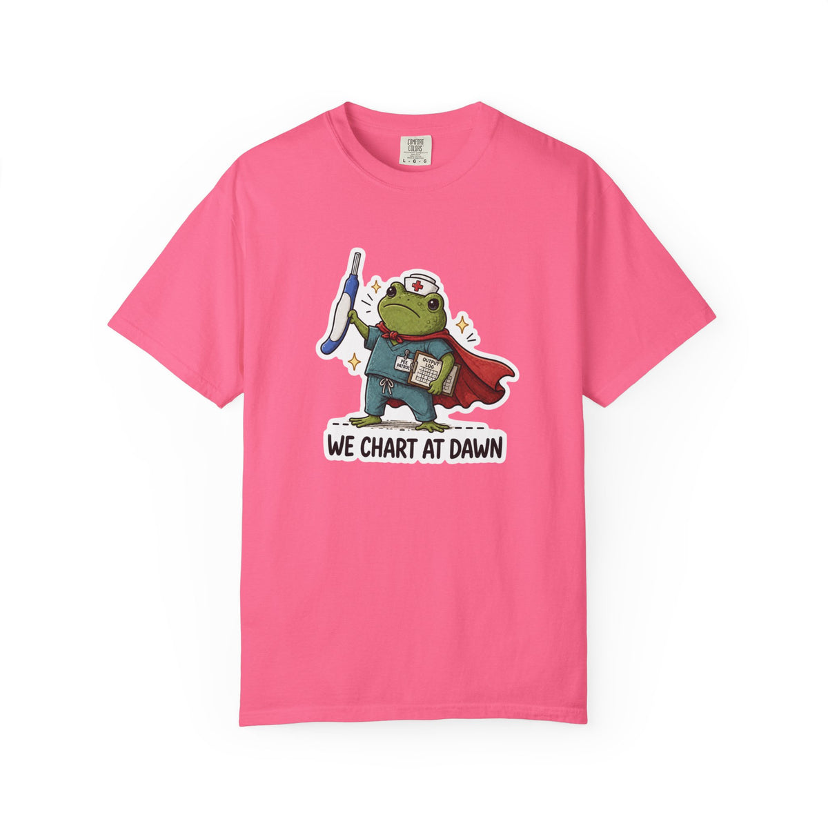 We Chart at Dawn Frog Shirt in Crunchberry