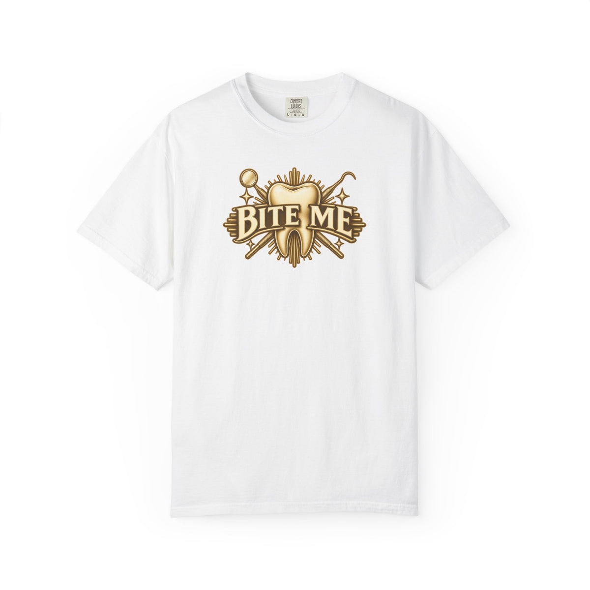 Bite Me Crest Shirt in White