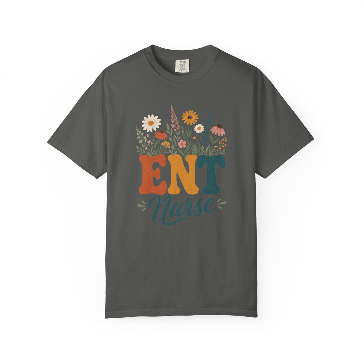 Wildflower ENT Nurse Comfort Colors 1717 tee in Pepper