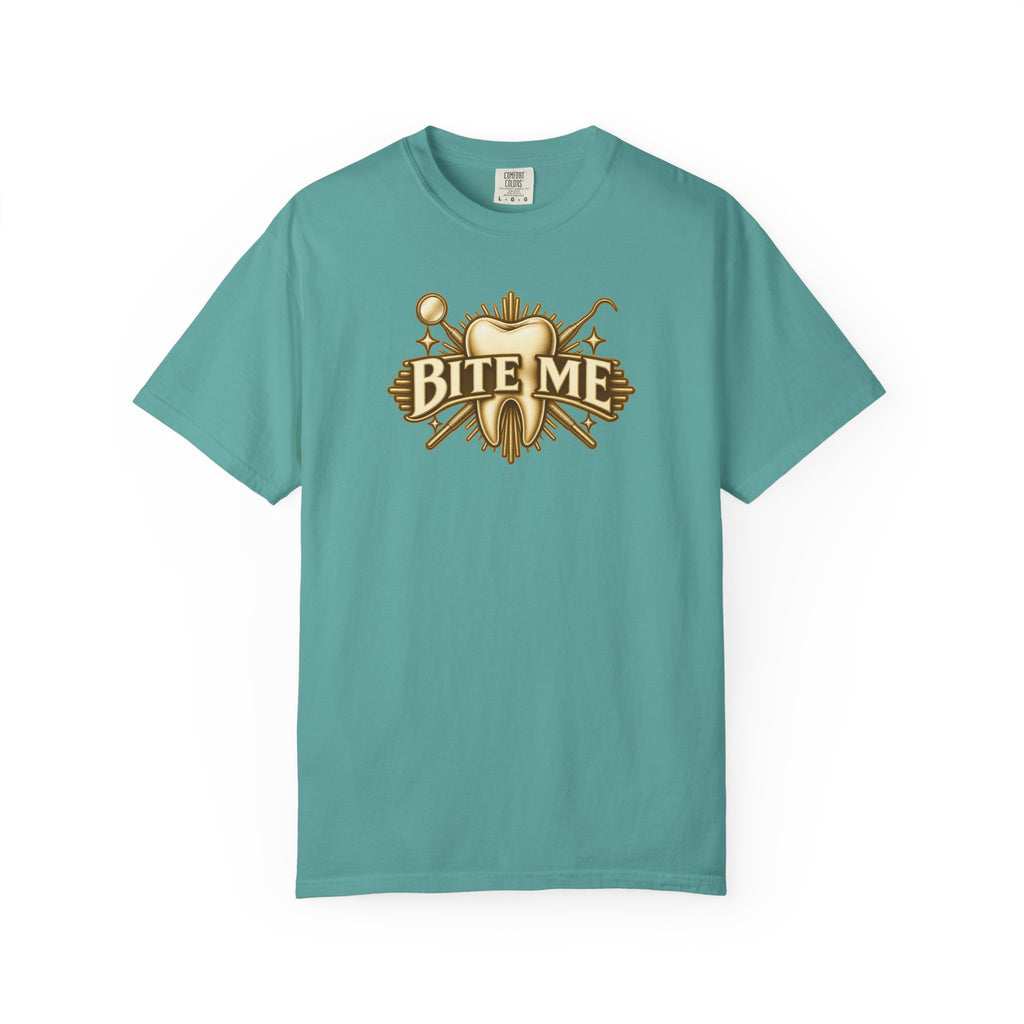 Bite Me Crest Shirt in Seafoam