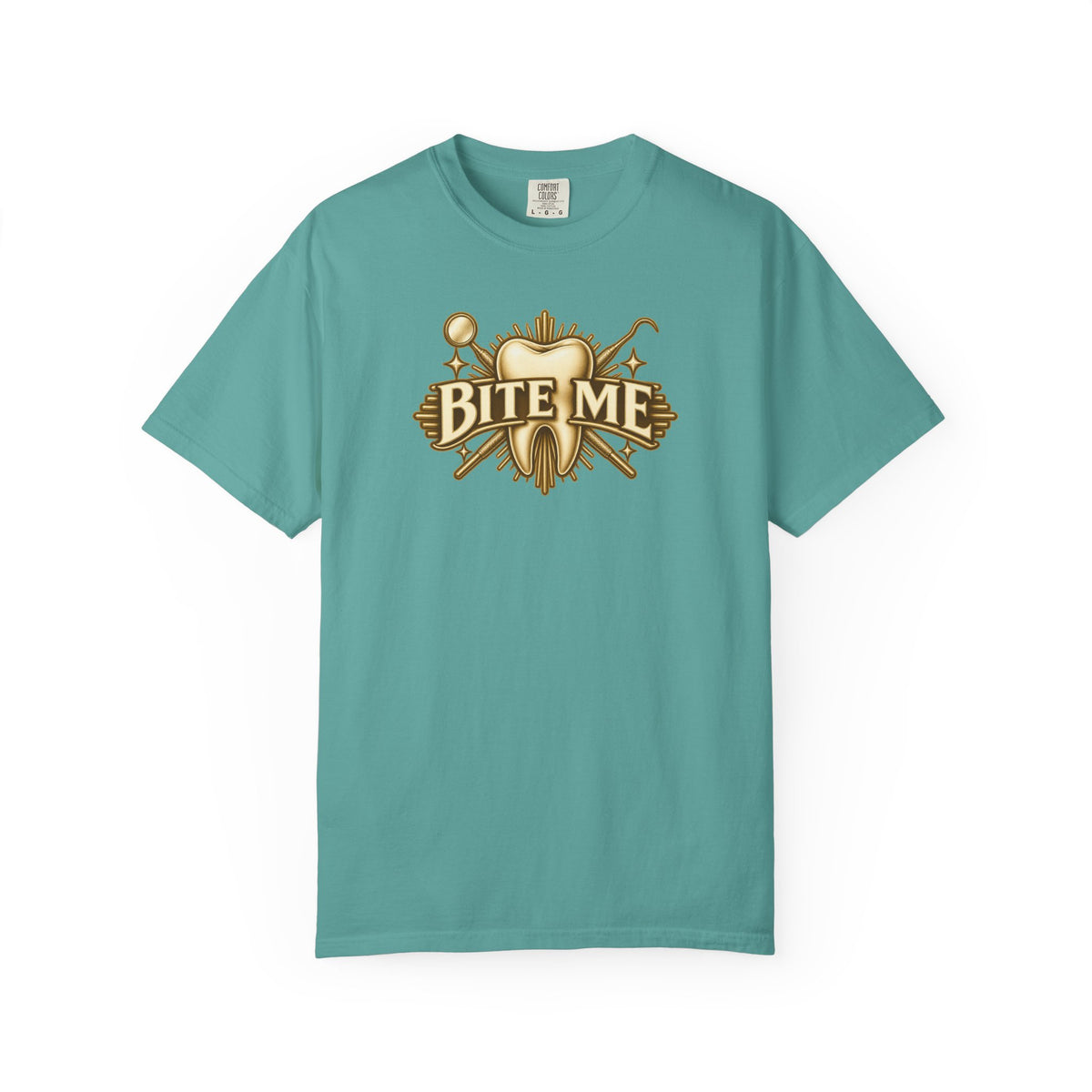 Bite Me Crest Shirt in Seafoam