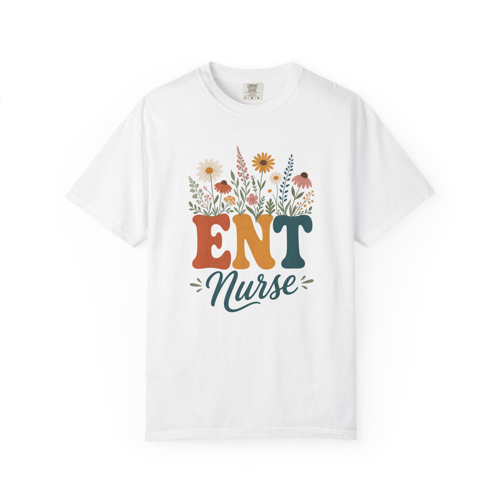 Wildflower ENT Nurse Comfort Colors 1717 tee in White