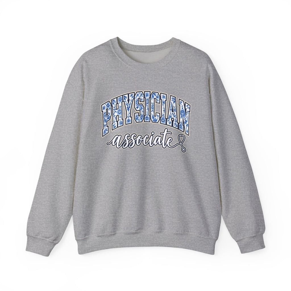 Physician Associate Floral Varsity Sweatshirt in Sport Grey