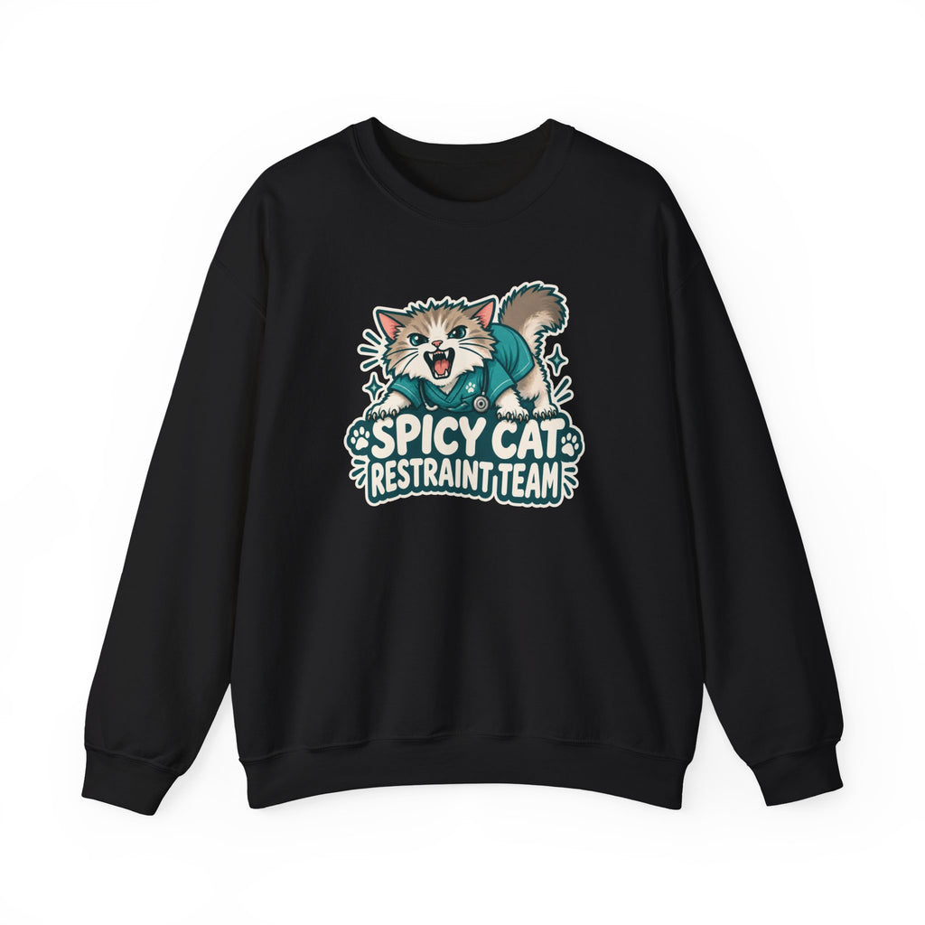 Spicy Cat Restraint Team Sweatshirt in Black