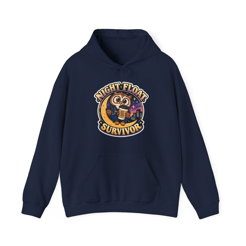 Night Float Survivor Hoodie in Navy