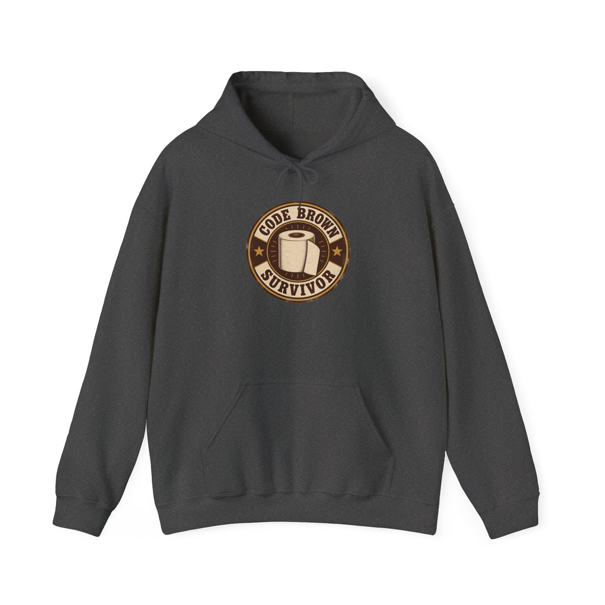 Code Brown Survivor Hoodie | Funny Nurse & CNA Gift in Dark Heather