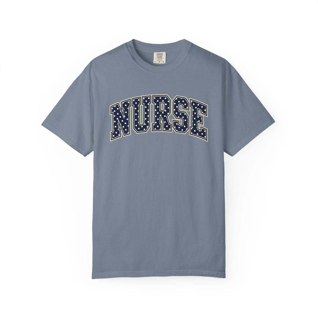 Nurse Varsity Shirt in Blue Jean